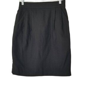 Eleanor P. Brenner Vintage Women's 100% Wool Career Black Pencil Skirt S…